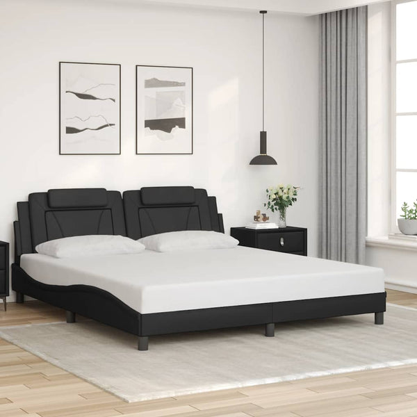 vidaXL "Viana" Bed Frame without Mattress Black 180x200 cm Faux Leather