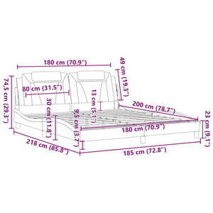 vidaXL Bed Frame "Viana" without Mattress White 180x200 cm Faux Leather