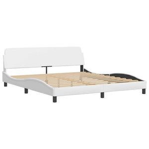 vidaXL Bed Frame "Viana" without Mattress White 180x200 cm Faux Leather