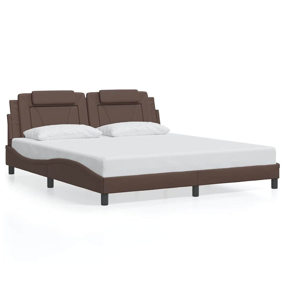 vidaXL "Viana" Bed Frame without Mattress Brown 180x200 cm Faux Leather