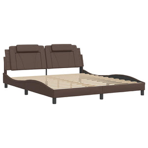 vidaXL "Viana" Bed Frame without Mattress Brown 180x200 cm Faux Leather