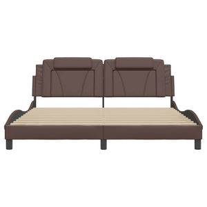 vidaXL "Viana" Bed Frame without Mattress Brown 180x200 cm Faux Leather
