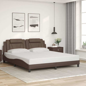 vidaXL "Viana" Bed Frame without Mattress Brown 180x200 cm Faux Leather