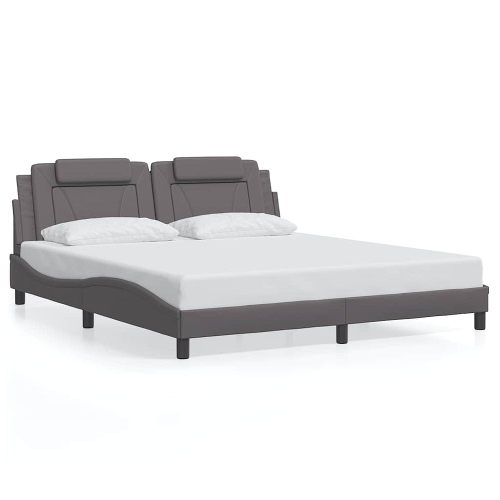 vidaXL Bed Frame "Viana" without Mattress Grey 180x200 cm Faux Leather