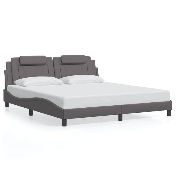 vidaXL Bed Frame "Viana" without Mattress Grey 180x200 cm Faux Leather