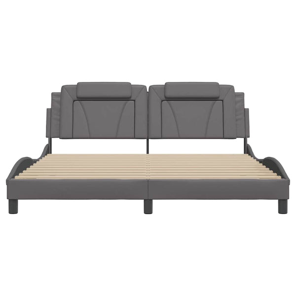 vidaXL Bed Frame "Viana" without Mattress Grey 180x200 cm Faux Leather