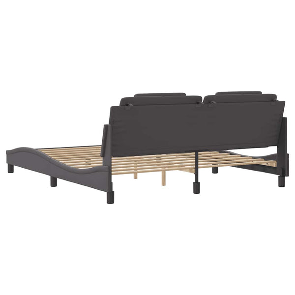 vidaXL Bed Frame "Viana" without Mattress Grey 180x200 cm Faux Leather