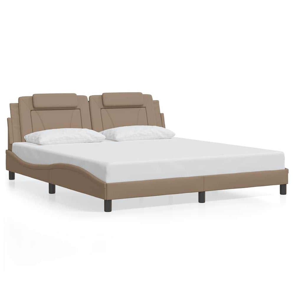 vidaXL Bed Frame "Viana" without Mattress Cappuccino Brown 180x200 cm Faux Leather