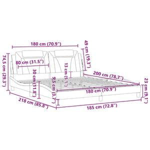 vidaXL Bed Frame "Viana" without Mattress Cappuccino Brown 180x200 cm Faux Leather