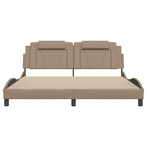 vidaXL Bed Frame "Viana" without Mattress Cappuccino Brown 180x200 cm Faux Leather