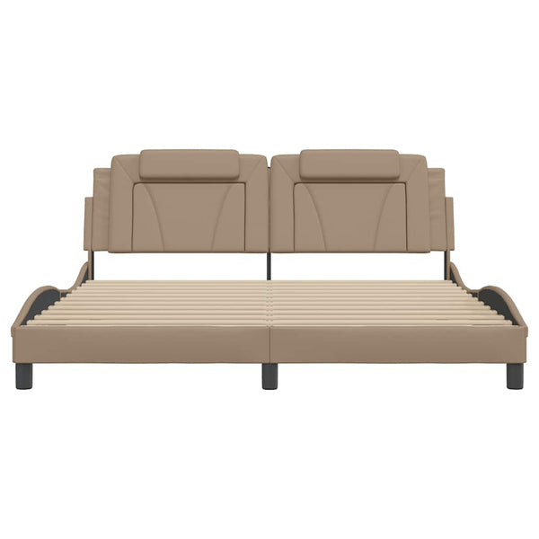 vidaXL Bed Frame "Viana" without Mattress Cappuccino Brown 180x200 cm Faux Leather