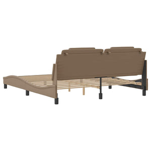 vidaXL Bed Frame "Viana" without Mattress Cappuccino Brown 180x200 cm Faux Leather