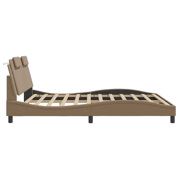 vidaXL Bed Frame "Viana" without Mattress Cappuccino Brown 180x200 cm Faux Leather