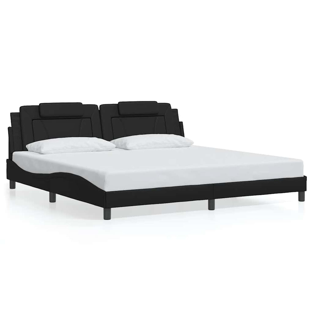vidaXL Bed Frame "Viana" without Mattress Black 200x200 cm Faux Leather