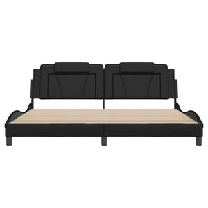 vidaXL Bed Frame "Viana" without Mattress Black 200x200 cm Faux Leather