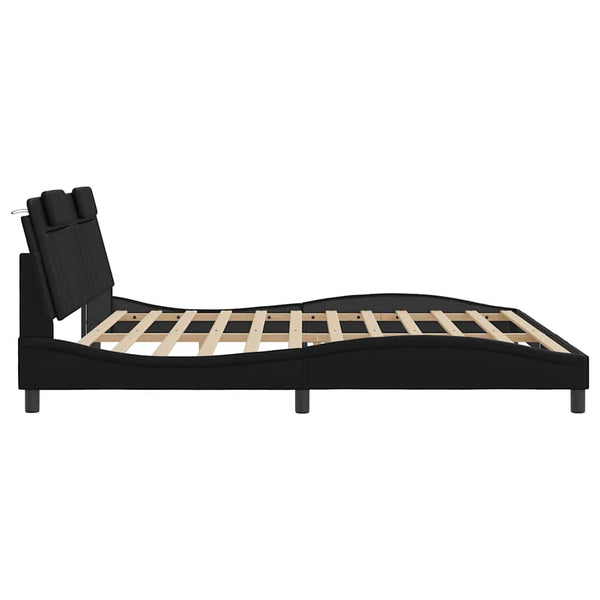 vidaXL Bed Frame "Viana" without Mattress Black 200x200 cm Faux Leather
