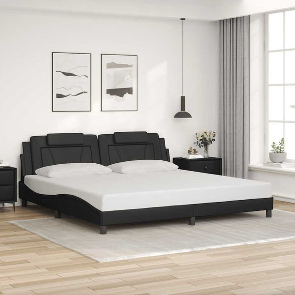 vidaXL Bed Frame "Viana" without Mattress Black 200x200 cm Faux Leather