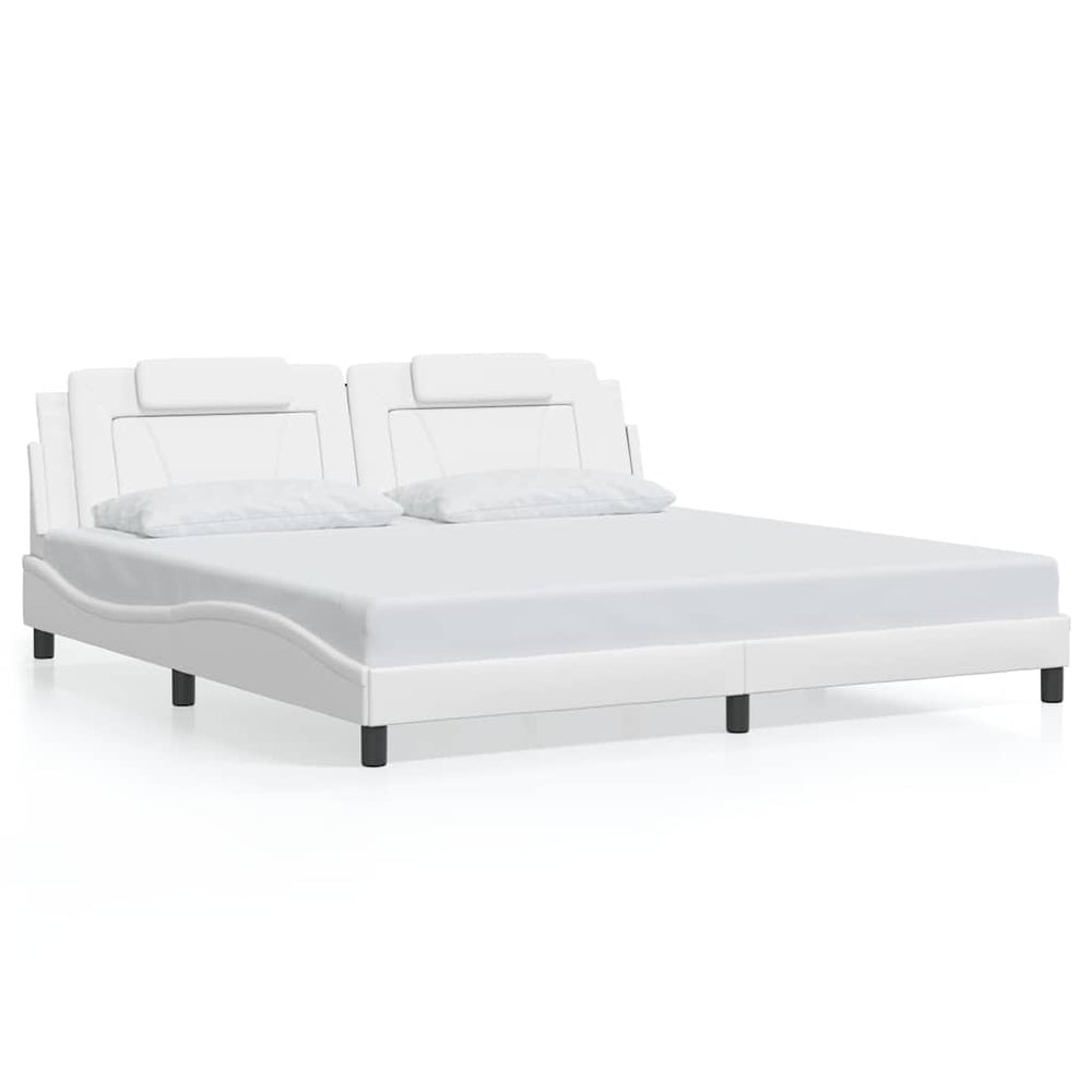 vidaXL Bed Frame "Viana" without Mattress White 200x200 cm Faux Leather