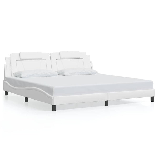 vidaXL Bed Frame "Viana" without Mattress White 200x200 cm Faux Leather