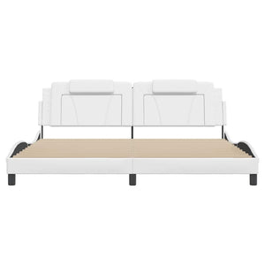 vidaXL Bed Frame "Viana" without Mattress White 200x200 cm Faux Leather