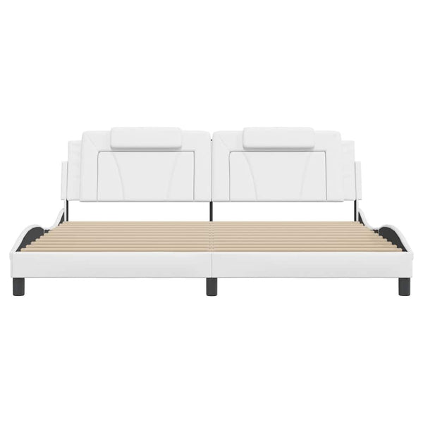 vidaXL Bed Frame "Viana" without Mattress White 200x200 cm Faux Leather
