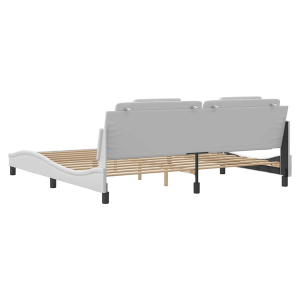 vidaXL Bed Frame "Viana" without Mattress White 200x200 cm Faux Leather