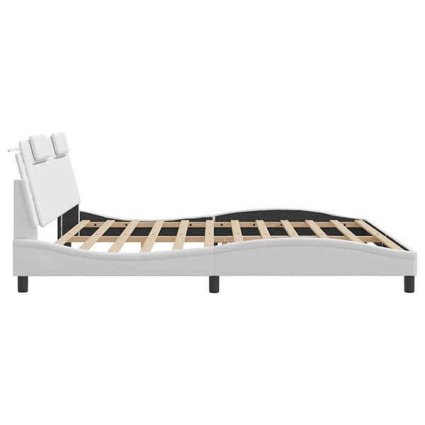 vidaXL Bed Frame "Viana" without Mattress White 200x200 cm Faux Leather