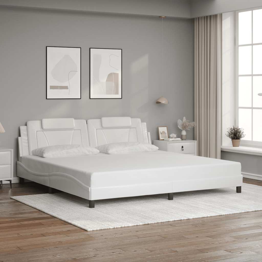 vidaXL Bed Frame "Viana" without Mattress White 200x200 cm Faux Leather