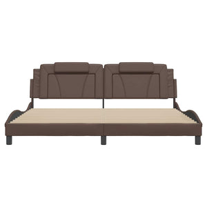 vidaXL Bed Frame "Viana" without Mattress Brown 200x200 cm Faux Leather