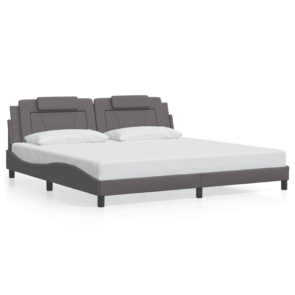 vidaXL Bed Frame "Viana" without Mattress Grey 200x200 cm Faux Leather