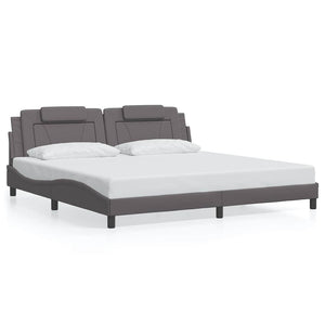 vidaXL Bed Frame "Viana" without Mattress Grey 200x200 cm Faux Leather