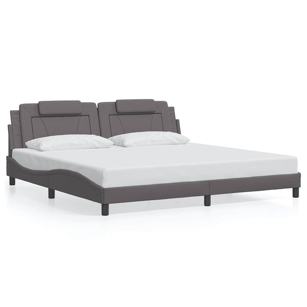 vidaXL Bed Frame "Viana" without Mattress Grey 200x200 cm Faux Leather
