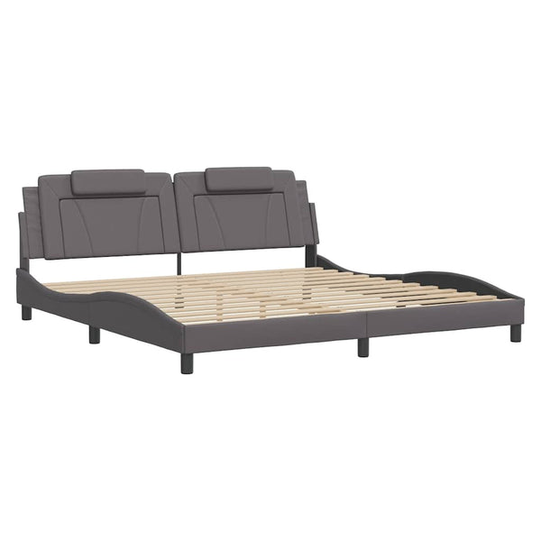 vidaXL Bed Frame "Viana" without Mattress Grey 200x200 cm Faux Leather