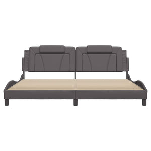 vidaXL Bed Frame "Viana" without Mattress Grey 200x200 cm Faux Leather