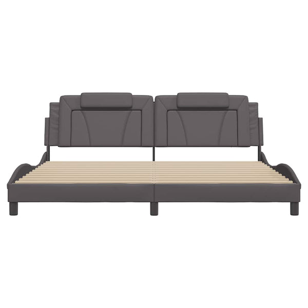 vidaXL Bed Frame "Viana" without Mattress Grey 200x200 cm Faux Leather
