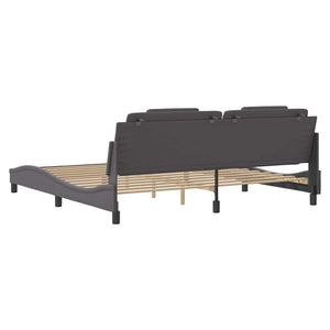 vidaXL Bed Frame "Viana" without Mattress Grey 200x200 cm Faux Leather