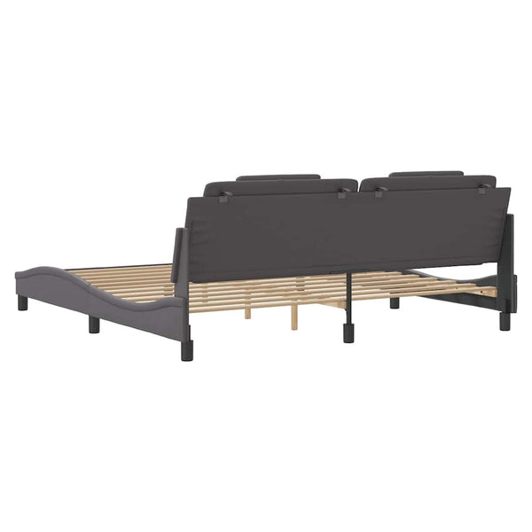 vidaXL Bed Frame "Viana" without Mattress Grey 200x200 cm Faux Leather