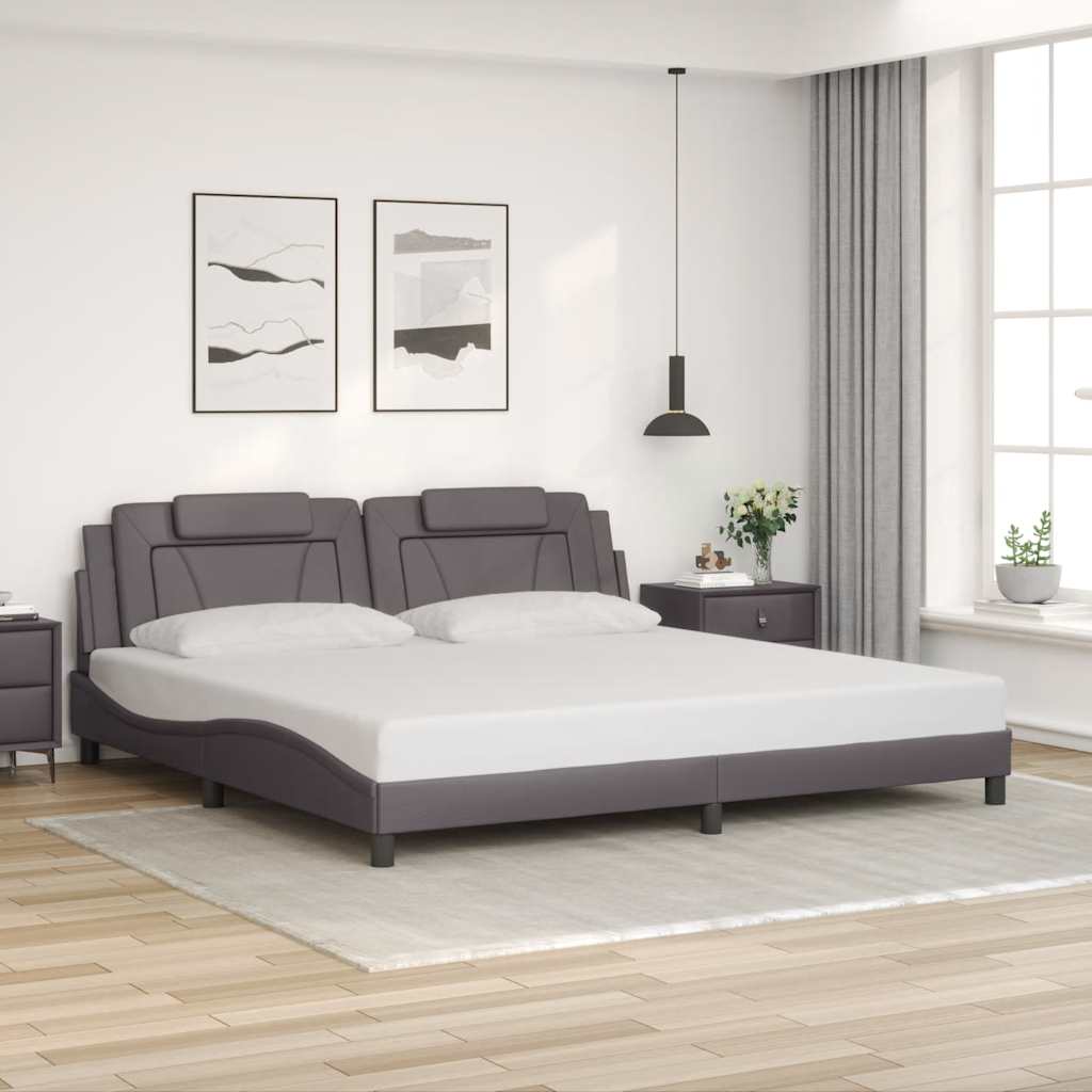 vidaXL Bed Frame "Viana" without Mattress Grey 200x200 cm Faux Leather