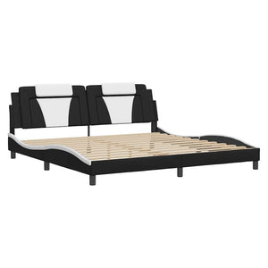 vidaXL Bed Frame "Viana" Without Mattress Black and White 200x200 cm Faux Leather