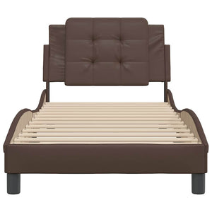 vidaXL Bed Frame without Mattress "Zadar" Brown 80x200 cm Faux Leather