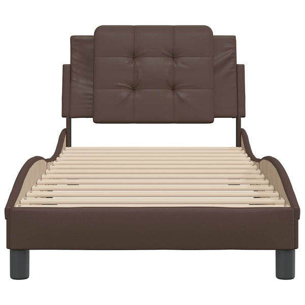vidaXL Bed Frame without Mattress "Zadar" Brown 80x200 cm Faux Leather