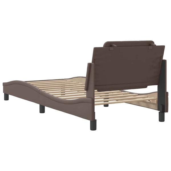 vidaXL Bed Frame without Mattress "Zadar" Brown 80x200 cm Faux Leather