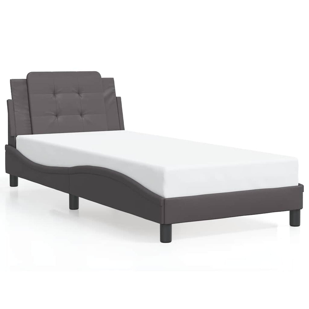 vidaXL Bed Frame without Mattress "Zadar" Grey 80x200 cm Faux Leather