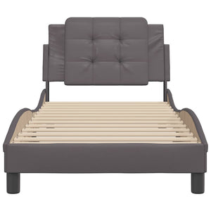 vidaXL Bed Frame without Mattress "Zadar" Grey 80x200 cm Faux Leather