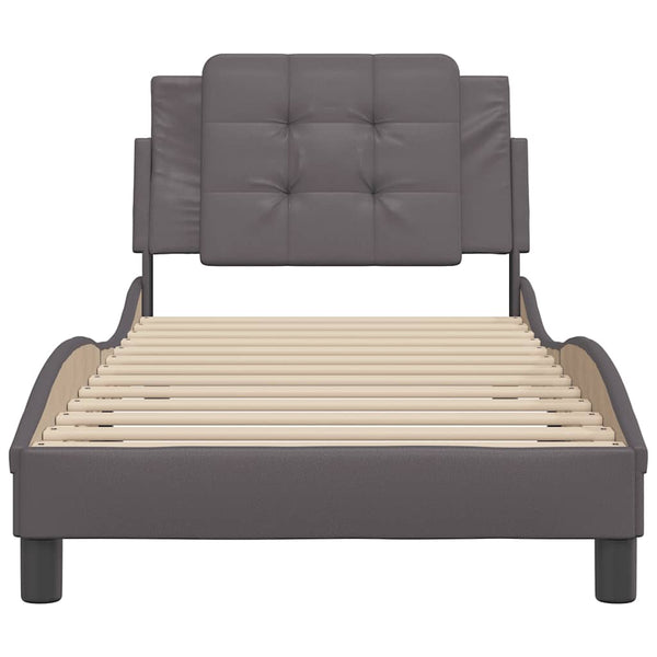 vidaXL Bed Frame without Mattress "Zadar" Grey 80x200 cm Faux Leather