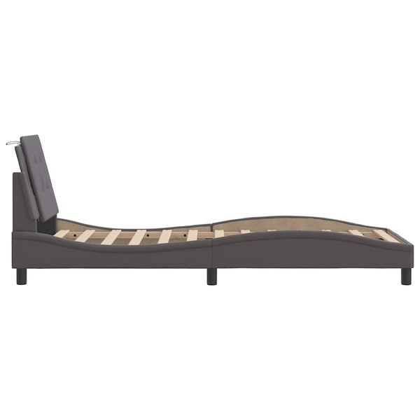vidaXL Bed Frame without Mattress "Zadar" Grey 80x200 cm Faux Leather