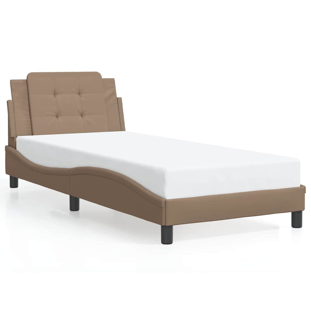 vidaXL Bed Frame without Mattress "Zadar" Cappuccino Brown 80x200 cm Faux Leather