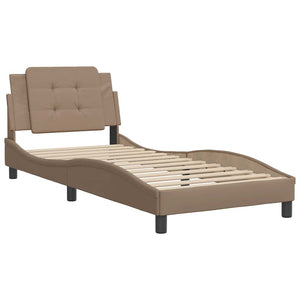 vidaXL Bed Frame without Mattress "Zadar" Cappuccino Brown 80x200 cm Faux Leather