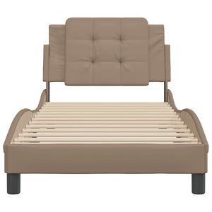 vidaXL Bed Frame without Mattress "Zadar" Cappuccino Brown 80x200 cm Faux Leather