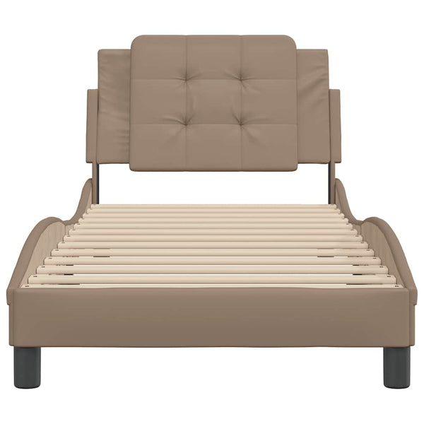 vidaXL Bed Frame without Mattress "Zadar" Cappuccino Brown 80x200 cm Faux Leather